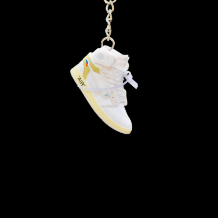 3D Sneaker Keychain AJ1 OW White