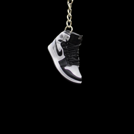 3D Sneaker Keychain  AJ1 High Silver Toe