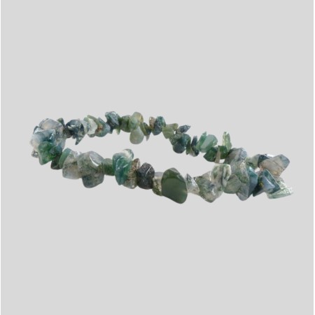 Moss Agate Chip Braclet